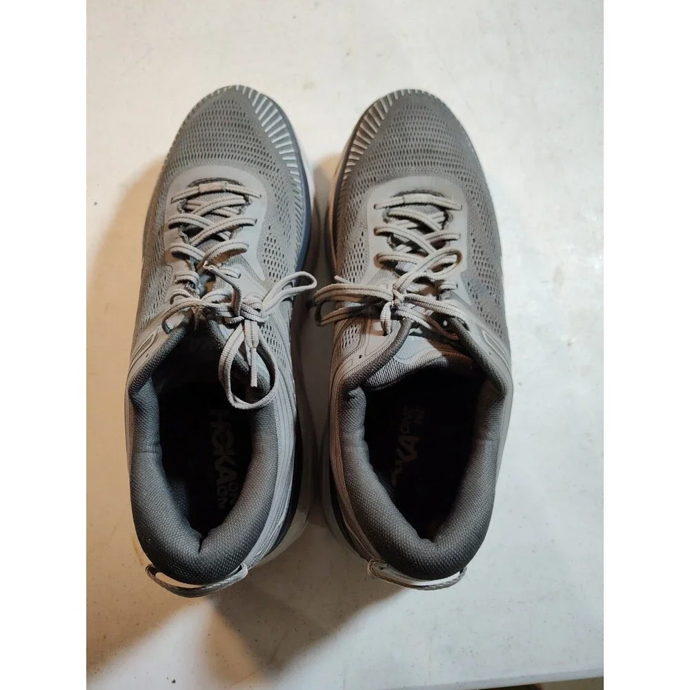 Hoka One One Bondi 7 Men’s Size 14 2E Running Shoes Sneakers Gray Low Top (876)